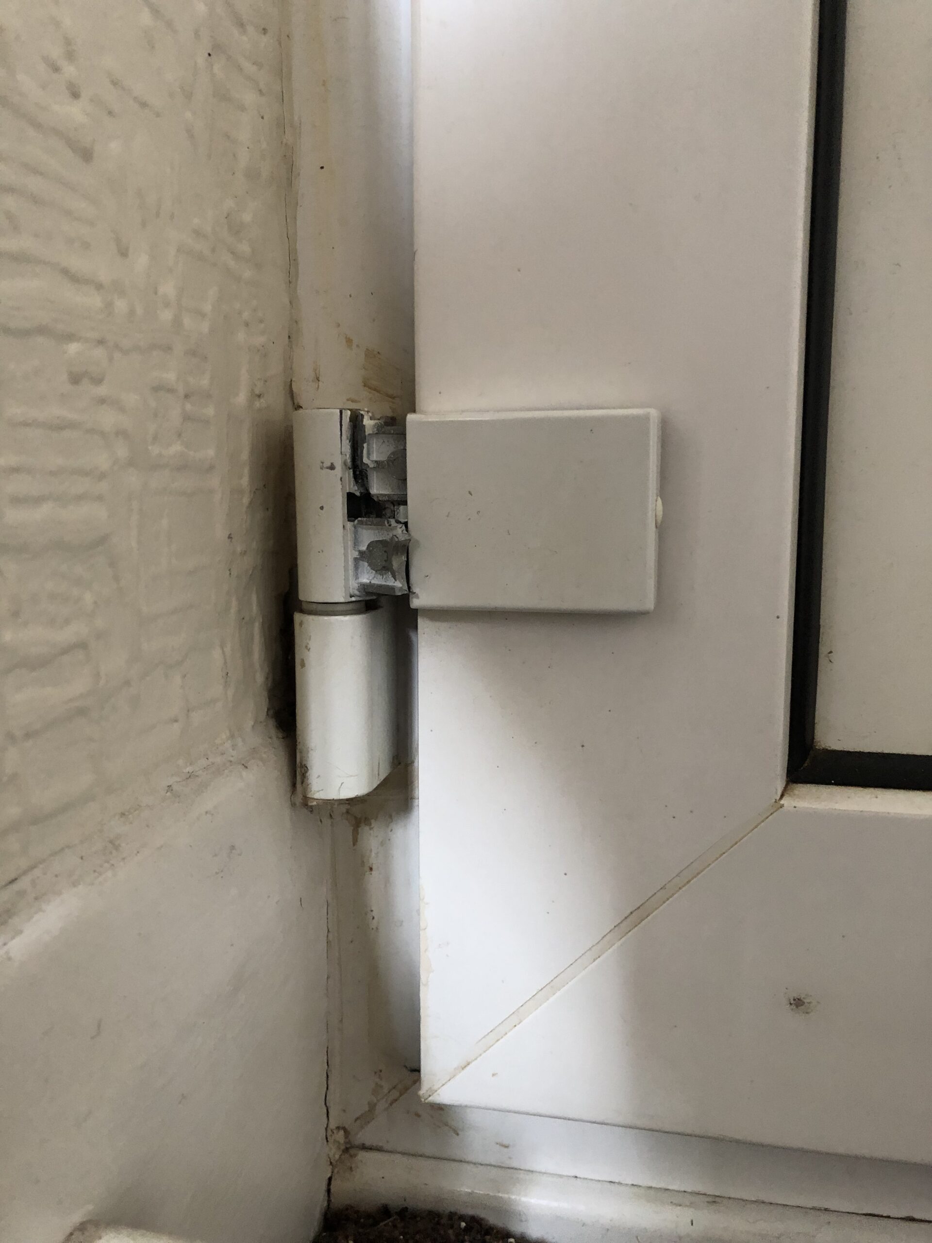 New Door Hinge fitted Sidcup BEFORE, see below for after